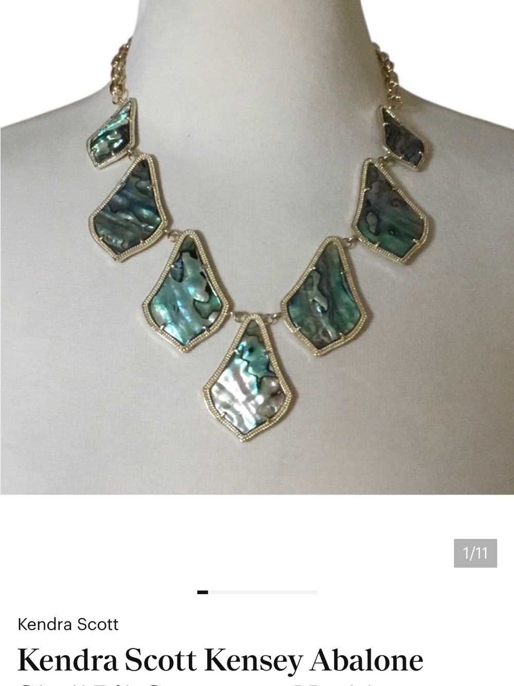 Kendra Scott Gold-Trim Abalone Statement Necklace